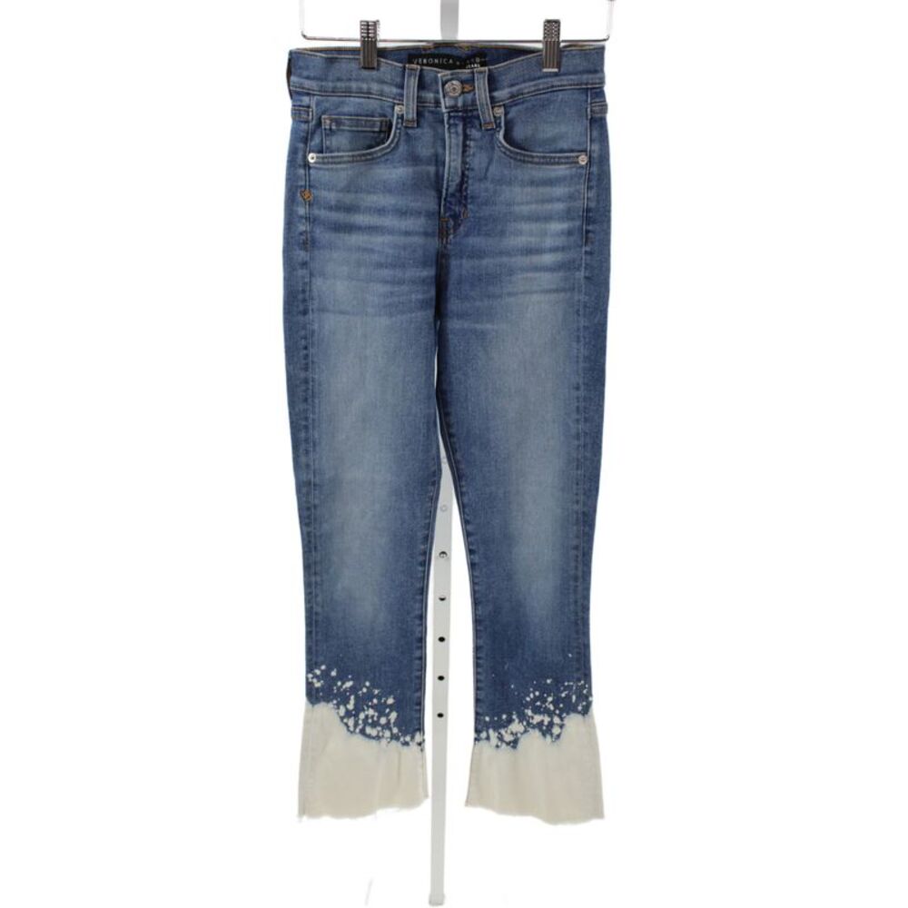 Veronica Beard Womens Cropped Flared Jeans Blue Size 25